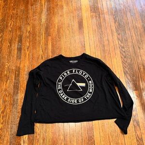 Women’s Pink Floyd Black Cropped Long Sleeve Shirt